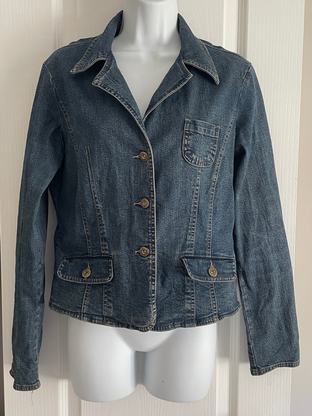 SO Vintage-Style Indigo Denim Blazer Jacket